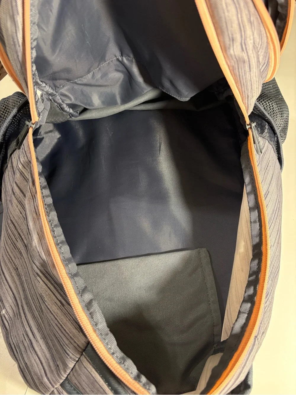 adidas Grey Backpack with Blue and Peach Accents